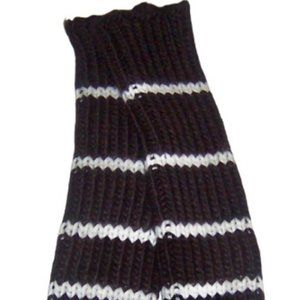 New Crochet Knit Black & White Stripe Leg Warmers